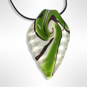Handmade Boho Swirl Glass Pendant Necklace